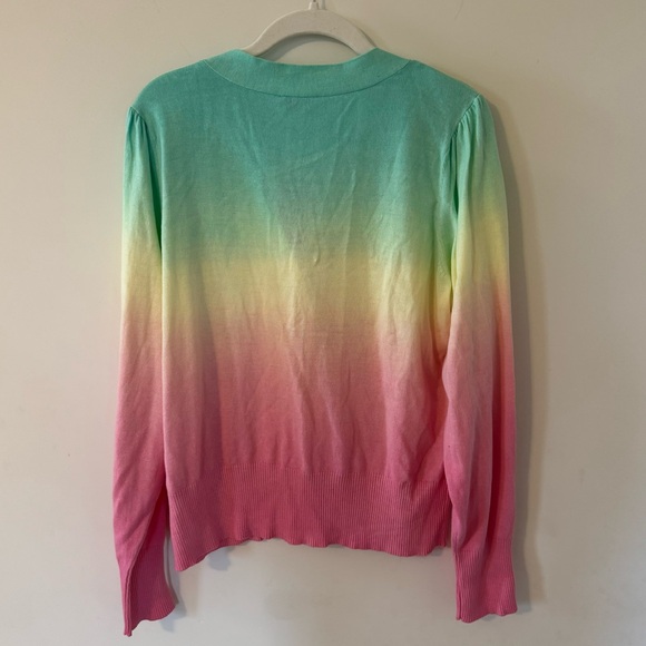 Crown & Ivory NWT Rainbow Ombre Cardigan Pastel Long Sleeve New With Tags Large - Picture 4 of 9